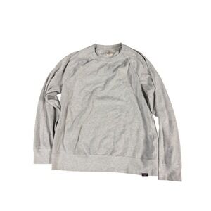 Faherty Mens Light Gray Organic Cotton Blend Textured Crewneck Pullover Size L